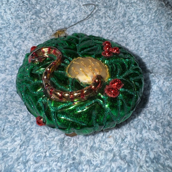 Glass ornament Christmas mouse eating cheese - Picture 5 of 10